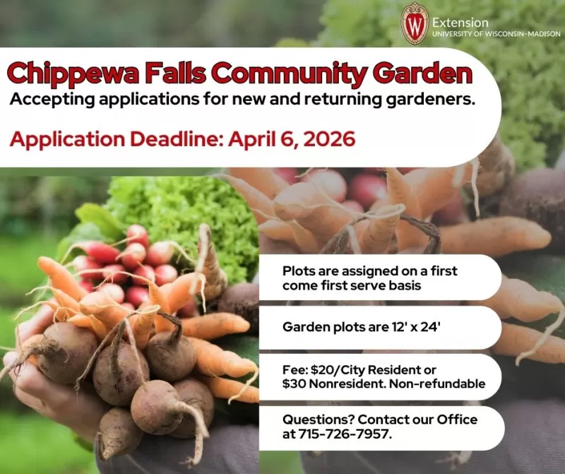 Chippewa Falls Community Garden is now accepting applications